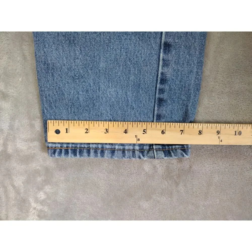 Levis 505 Jeans Mens 32x30 Straight Relaxed Lt Wash Western Cowboy Rodeo Casual